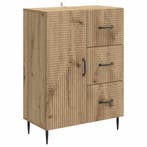 vidaXL Dressoir Artisanaal eiken 66 x 34,5 x 89,5 cm Bewerkt, Huis en Inrichting, Kasten | Dressoirs, Verzenden, Nieuw, Overige houtsoorten