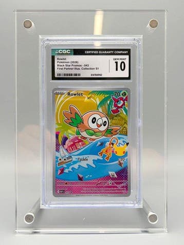 Pokémon Graded card - Rowlet - First Partner Illustration, Nieuw