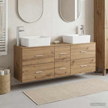 vidaXL Badkamerkastenset 3 st Artisanaal eiken 53 x 34,5 x, Verzenden, Nieuw