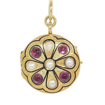 Hanger - 18 karaat Geel goud - Parel - Vintage antiek 1840