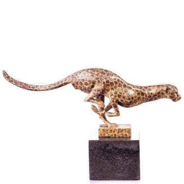 bergaman - sculptuur, pantera - 0 in - Gepatineerd brons, Antiek en Kunst