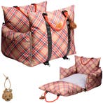 Luxe Honden autostoel Royal+ Beige Check Waterproof Limit..., Dieren en Toebehoren, Ophalen of Verzenden, Nieuw