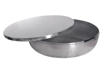 Schaal ORIENT met deksel 40cm aluminium zilver - 44474, Ophalen of Verzenden, Nieuw