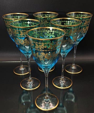 Artemisia - Drinkset (6) - Kristal, gouden zecchino