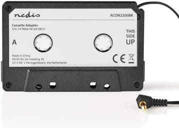 Cassette adapter - 3,5 mm - Zwart - Nedis, Cd's en Dvd's, Verzenden, Zo goed als nieuw