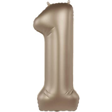 Folieballon Cijfer 1 Starlight Gold, Verzenden, Nieuw, Feestartikel, Verjaardag