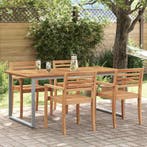 vidaXL Tuinstafel Grijs 180 x 90 x 75 cm Massief Acaciahout, Verzenden, Nieuw