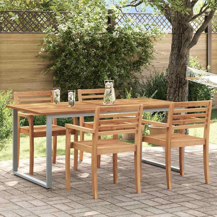 vidaXL Tuinstafel Grijs 180 x 90 x 75 cm Massief Acaciahout, Tuin en Terras, Tuintafels, Nieuw, Verzenden