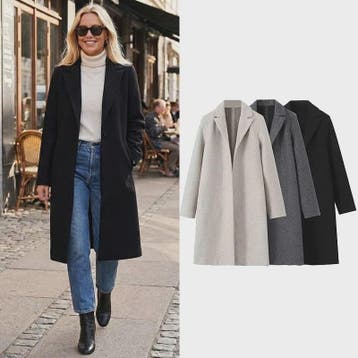 Lange Dames Trenchcoat met Open Steek en Vintage V-hals, Verzenden, Nieuw