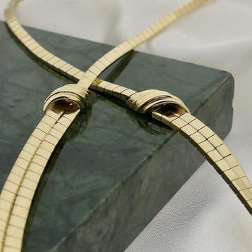 Gouden omega schakelcollier (Ketting), Ophalen of Verzenden, Gebruikt, Goud, Goud