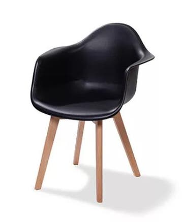 Keeve Stoel | Hout & Kunststof | 61x61,5x83cm | Zwart, Verzenden, Nieuw in verpakking