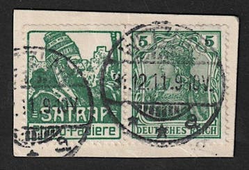Duitse Rijk 1911 - DT.REICH ZUSAMMENDRUK W 2.8, REKLAME, Gestempeld