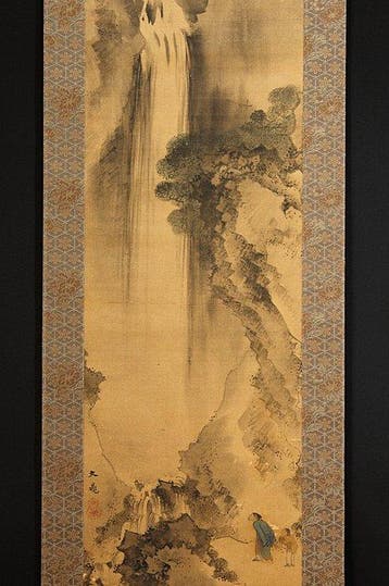 Waterfall - With signature and seal Bunch  - Japan - Late