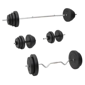 vidaXL Halterset met gewichten 120 kg, Verzenden, Nieuw