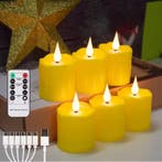 Set van 6 Oplaadbare LED Kaarsen – Afstandsbedieningen Timer, Verzenden, Nieuw