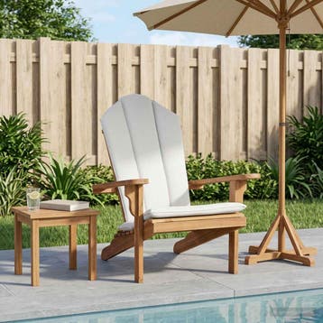 vidaXL Tuinstoel Adirondack Naturel Massief Teakhout, Tuin en Terras, Tuinstoelen, Verzenden, Nieuw
