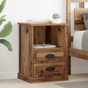 vidaXL Nachtkastje Oudhout 36 x 43 x 60 cm Bewerkt hout, Huis en Inrichting, Minder dan 45 cm, Verzenden, Nieuw, 55 tot 70 cm