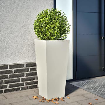 vidaXL Plantenbak 35x35x75 cm staal wit, Verzenden, Nieuw, Metaal