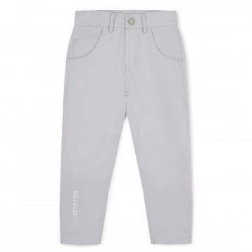 Mitch & Son Boys Grey Mist Twill Trousers with Logo on One, Ophalen of Verzenden, Nieuw