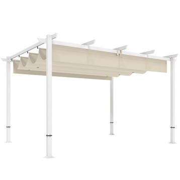 Pergola 3 X 4 M Terrasoverkapping Met Schuifdak, Magnetische, Verzenden