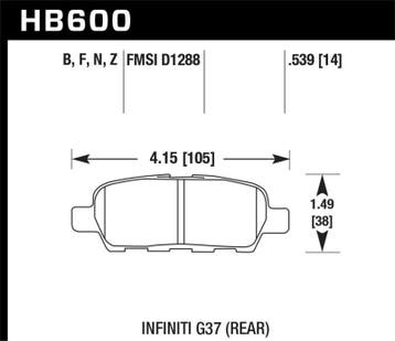 Hawk Infiniti G35 Sport/G37 / 08-10 Nissan Rogue / 07-09, Ophalen of Verzenden, Nieuw