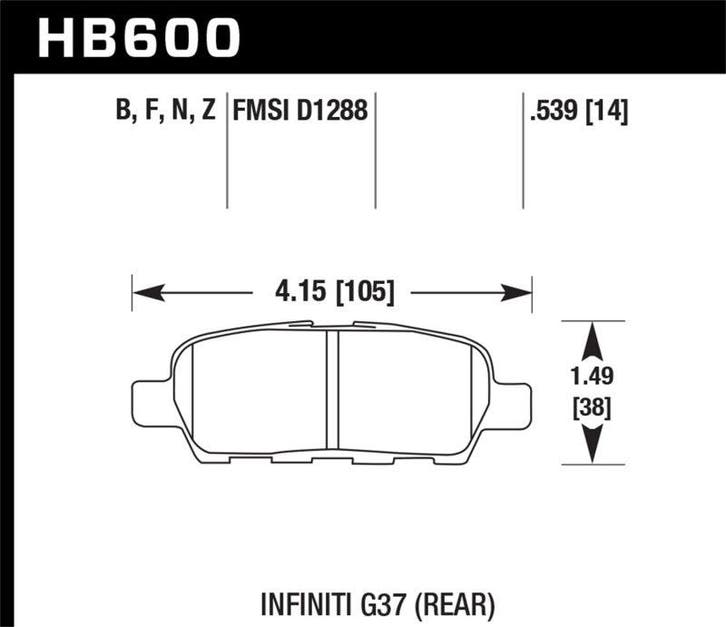 Hawk Infiniti G35 Sport/G37 / 08-10 Nissan Rogue / 07-09, Auto-onderdelen, Remmen en Aandrijving, Ophalen of Verzenden