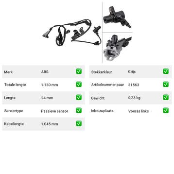 ABS-sensor Toyota Tundra 4.7 (K3, K4) Van 1999-09 tot 2004-1, Auto-onderdelen, Verzenden, Nieuw, Toyota