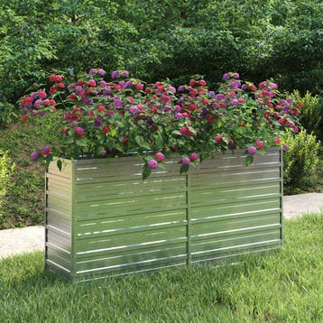 vidaXL Plantenbak verhoogd 160x40x77 cm gegalvaniseerd staal, 100 cm of meer, Verzenden, Nieuw, Metaal
