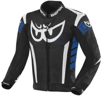 Berik Zakura Zwart Wit Blauw Leren Motorjas, Nieuw met kaartje, Jas | leer, Berik, Heren