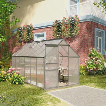 Outsunny Kassen 7,1 m² Aluminium Polycarbonaat met Fundering, Verzenden, Nieuw