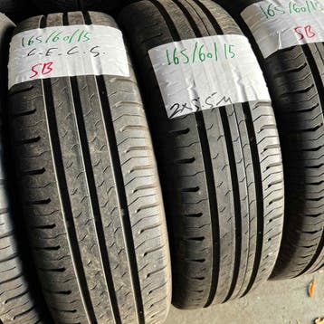 2 x Continental EcoContact 5 165-60-15 Zomerbanden 5,5mm, Gebruikt, 15 inch, Ophalen of Verzenden, Band(en)