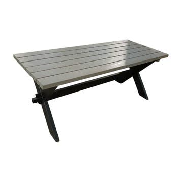 Industriële tafel met houten x-frame 177x75x72 cm,, Ophalen of Verzenden, Gebruikt
