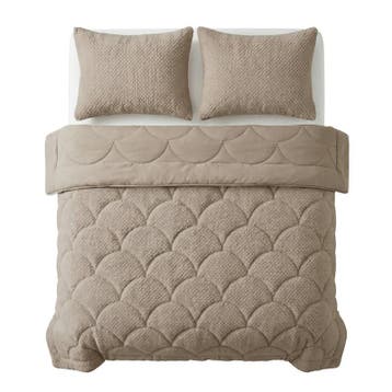 Lazy all-in-one dekbed Teddy fur - taupe - 200 x 200 cm |, Verzenden, Nieuw