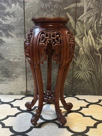 Plantentafel - Hout - Console, Frans Polynesië, Antiek en Kunst, Curiosa en Brocante