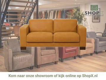 Leren bank Clear - 2,5 zits - Kenia Cognac (cognac) - Poten, Bohemian, Eigentijds, Modern, Retro, Vintage, Nieuw, Ophalen of Verzenden