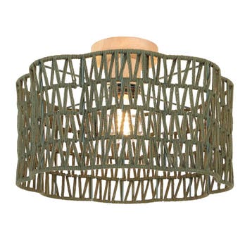 Landelijke plafondlamp groen, Mickey, Ophalen of Verzenden, Nieuw, Hout, Landelijk