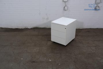 Verrijdbaar ladeblok 3 lades wit zeer nette staat, Overige materialen, Minder dan 50 cm, Gebruikt, Verzenden