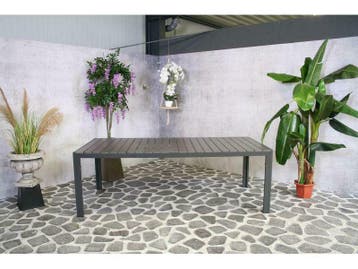 Sensline jersey tuintafel polywood 220 antraciet, Nieuw, Rechthoekig