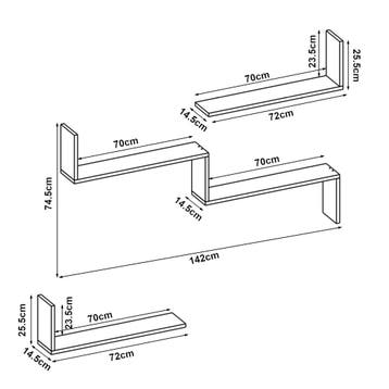 Wandrek Vepinshul set van 3 wit [en.casa], Huis en Inrichting, Woonaccessoires | Wandplanken en Boekenplanken, Verzenden, Nieuw