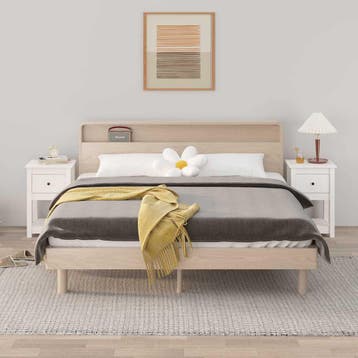 vidaXL Nachtkastjes 2 st 40x35x61,5 cm massief grenenhout, Verzenden, Nieuw