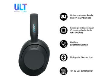 Sony -  Ult Wear Hoofdtelefoon  - Zwart, Verzenden, Bluetooth, Nieuw, Over oor (circumaural)