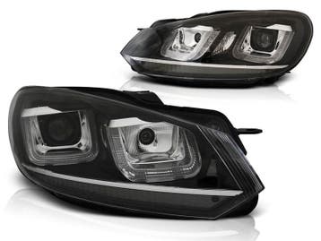 Koplampen passend voor VW Golf VI Tube design Zwart/Chroom, Auto-onderdelen, Ophalen of Verzenden, Nieuw