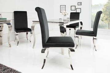 Elegante stoel MODERN BAROK zwart fluwelen stoelpoten van, Ophalen of Verzenden, Nieuw