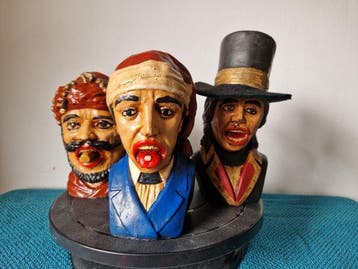 sculptuur, Gapers, Apotheek - 18 cm - Gips - 2000