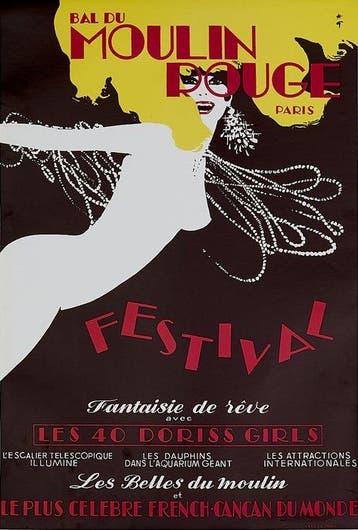 René Gruau - BAL DU MOULIN ROUGE PARIS - FESTIVAL - Jaren