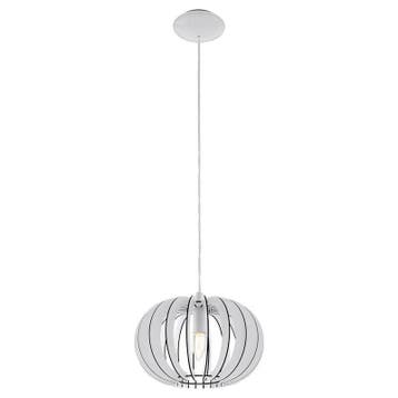 Witte landelijke hanglamp hout, Kiran, Nieuw, Ophalen of Verzenden, Landelijk, 75 cm of meer