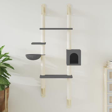 vidaXL Kattenmeubel wandgemonteerd met krabpaal 180 cm, Dieren en Toebehoren, Verzenden, Nieuw