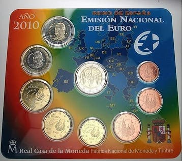 5,88euro,munten set 1 Cent-2 Euro 2010 Spanien Juan Carlos, Postzegels en Munten, Munten | Europa | Euromunten, Verzenden