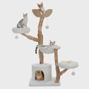 Luxe Kattenboom 150cm met Wicker Manden, Krabpaal & Bloemenp, Verzenden, Nieuw