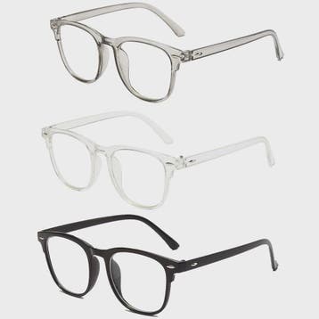 Set van 3 Transparante Computerbrillen - Anti Blauw Licht Ro, Verzenden, Nieuw